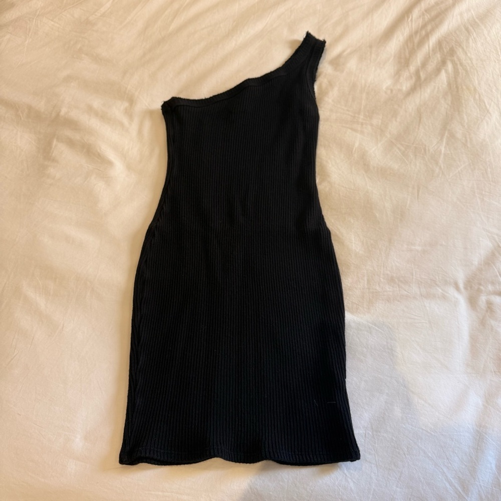 Urban Outfitters Black One Shoulder Cocktail Dress